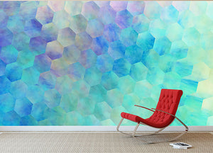 Violet and Blue Hexagons Wall Mural Wallpaper - Canvas Art Rocks - 2