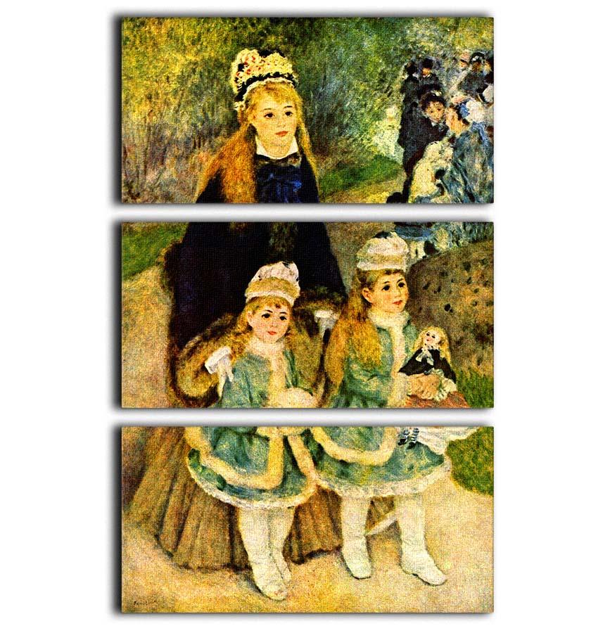 Walk by Renoir 3 Split Panel Canvas Print - Canvas Art Rocks - 1