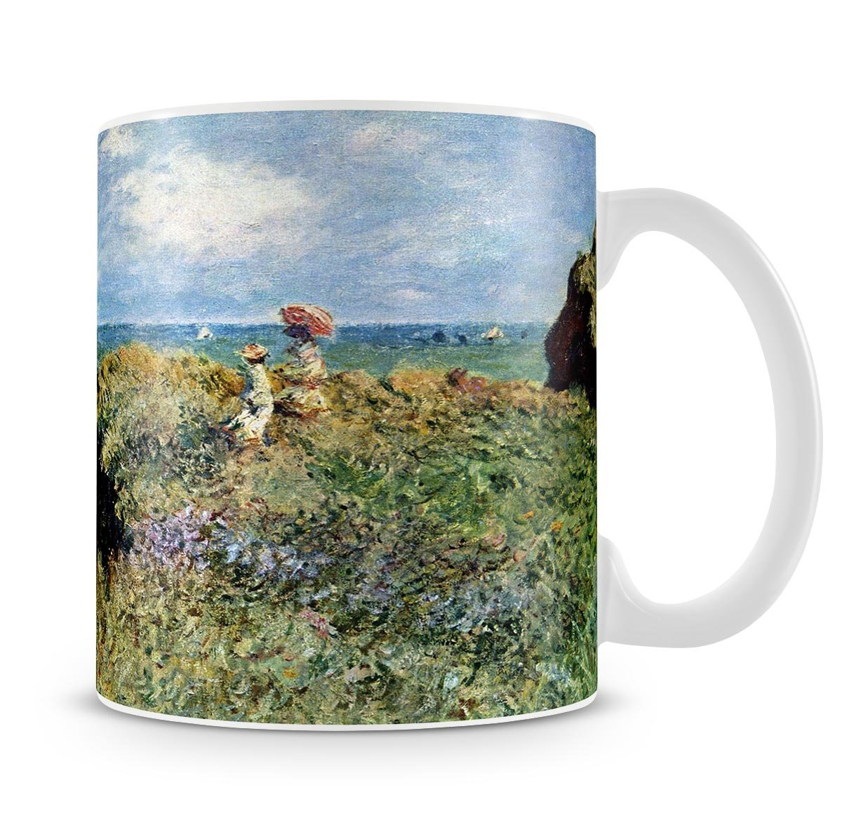 Walk on the cliffs by Monet Mug - Canvas Art Rocks - 4