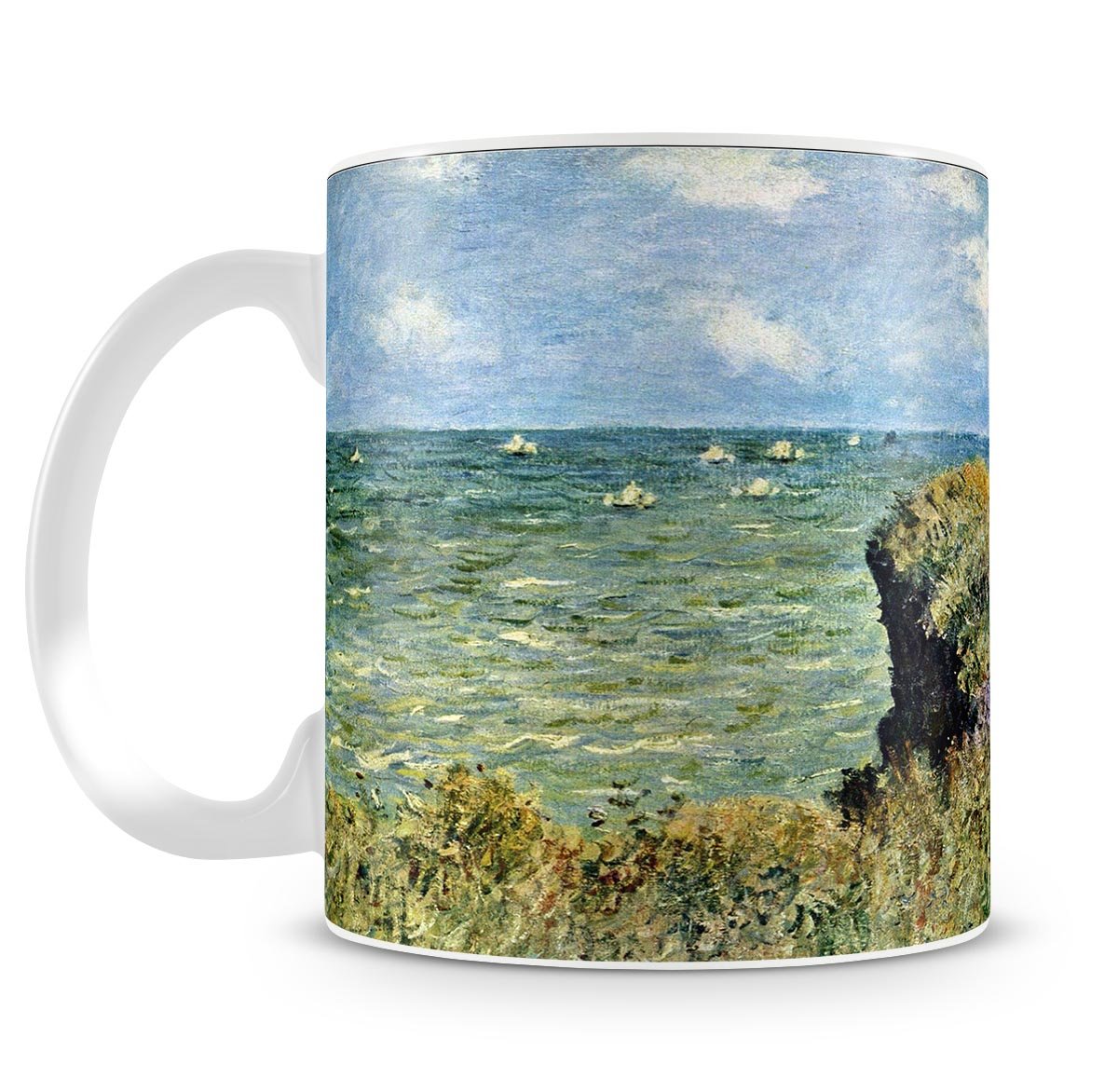 Walk on the cliffs by Monet Mug - Canvas Art Rocks - 4