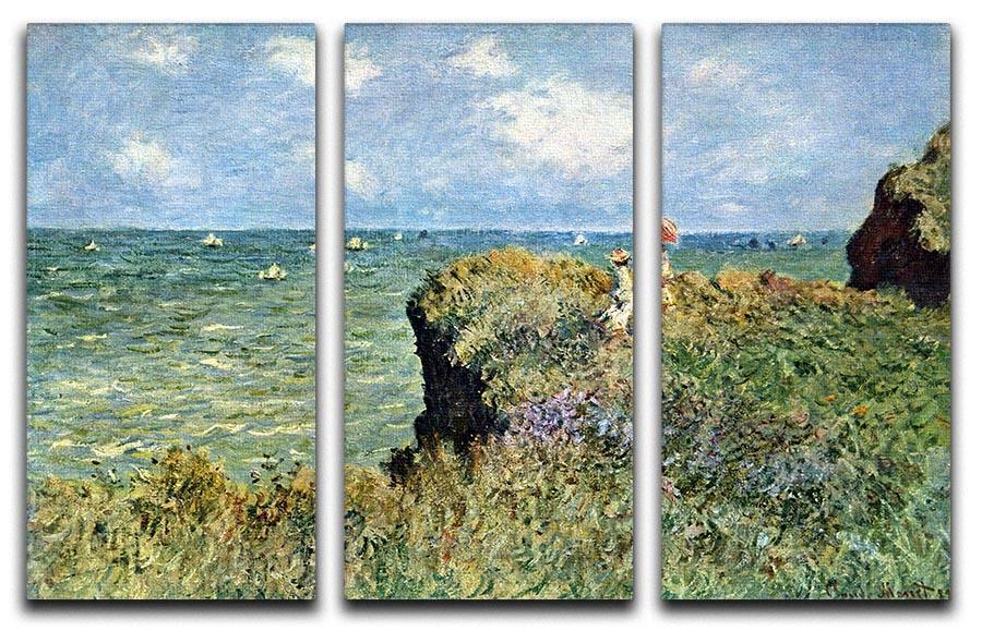 Walk on the cliffs by Monet Split Panel Canvas Print - Canvas Art Rocks - 4
