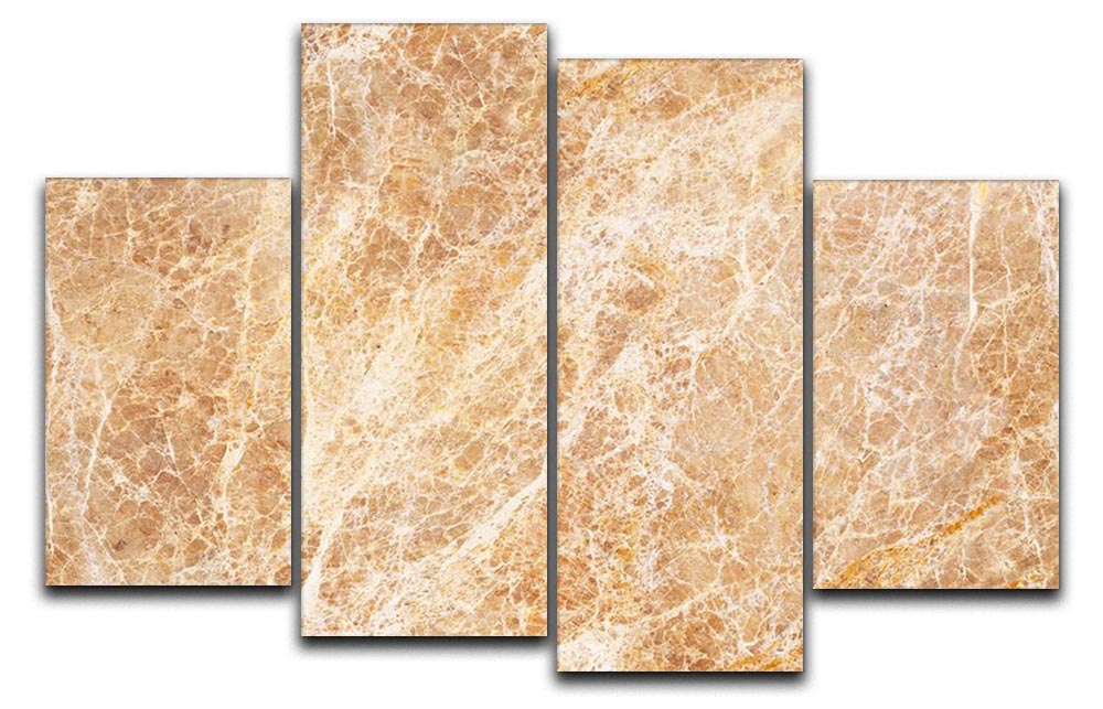 Warm colored natural marble 4 Split Panel Canvas - Canvas Art Rocks - 1
