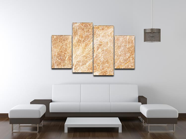 Warm colored natural marble 4 Split Panel Canvas - Canvas Art Rocks - 3