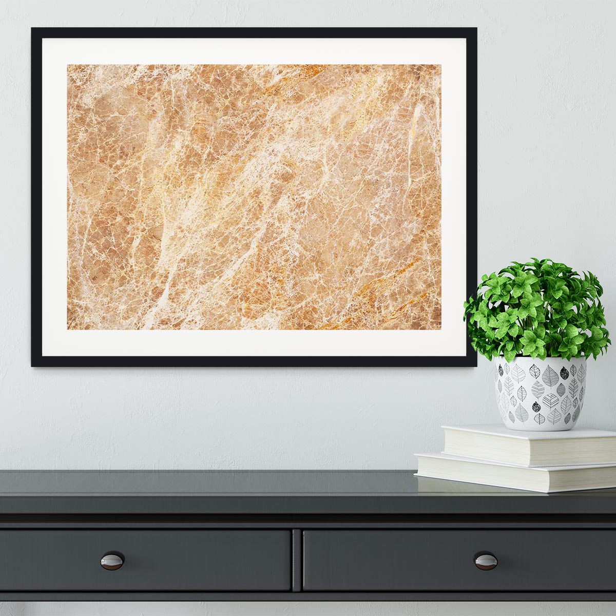 Warm colored natural marble Framed Print - Canvas Art Rocks - 1