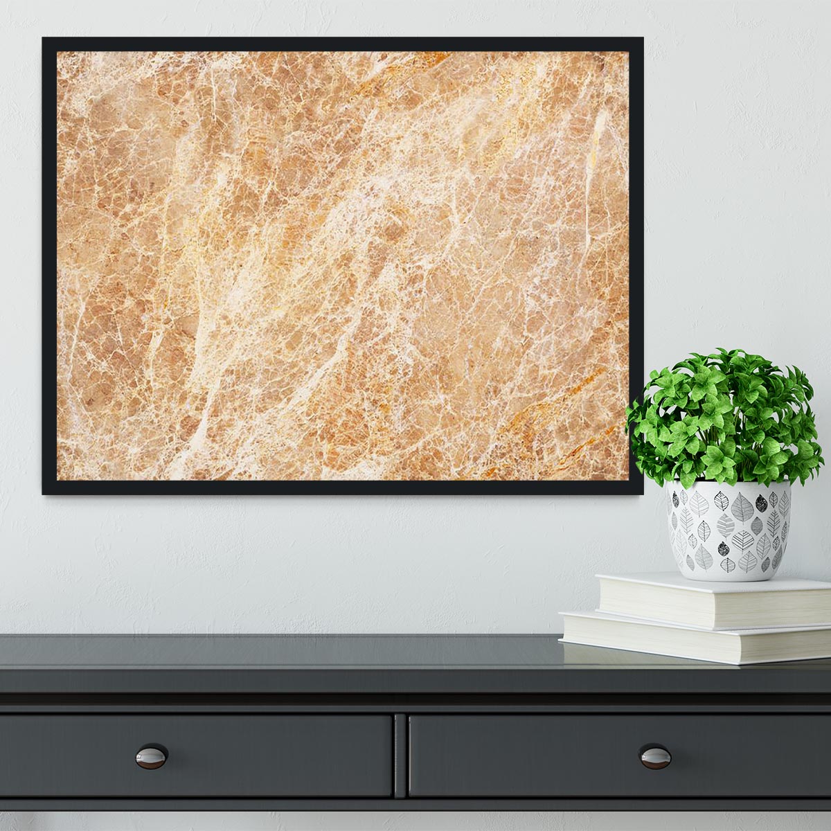 Warm colored natural marble Framed Print - Canvas Art Rocks - 2