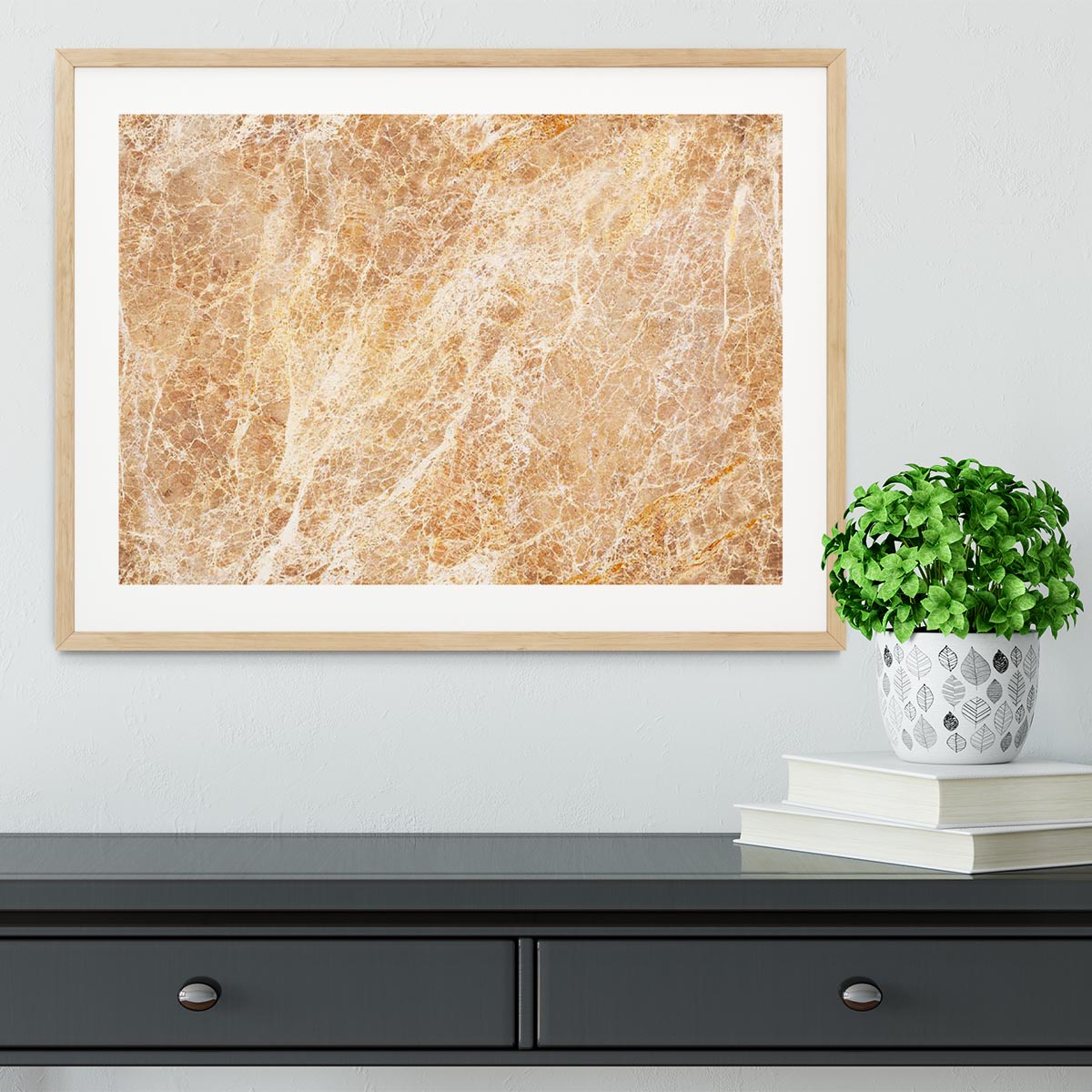 Warm colored natural marble Framed Print - Canvas Art Rocks - 3
