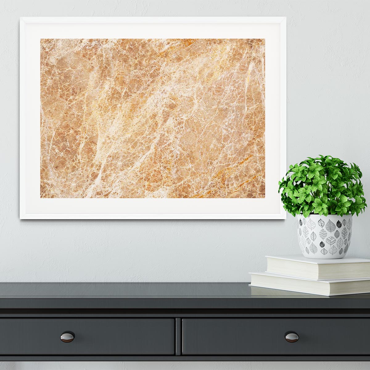 Warm colored natural marble Framed Print - Canvas Art Rocks - 5