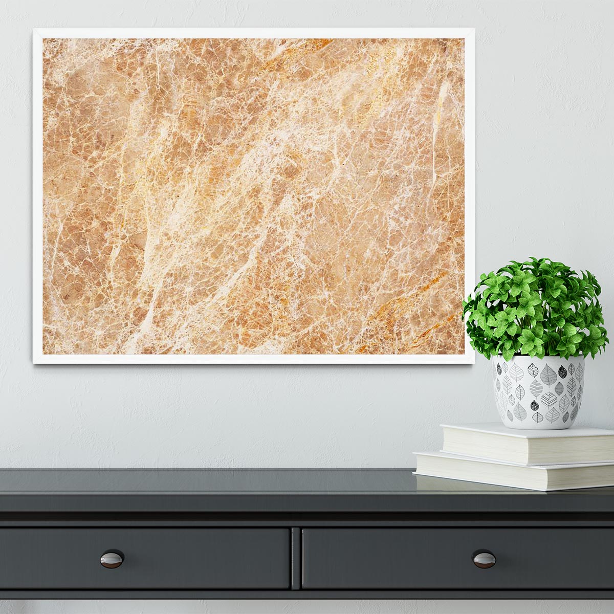 Warm colored natural marble Framed Print - Canvas Art Rocks -6
