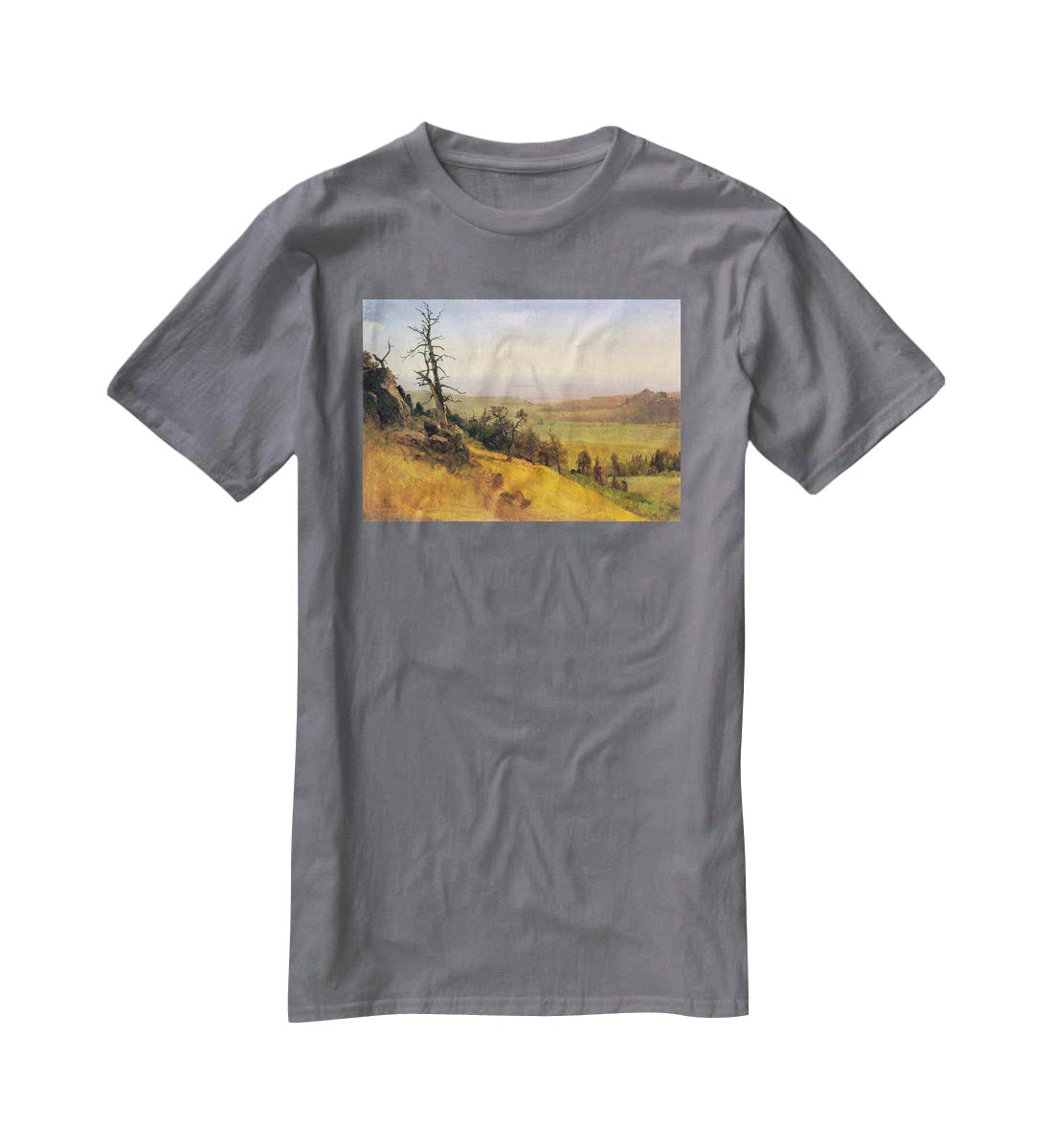 Wasatch Mountains Nebraska by Bierstadt T-Shirt - Canvas Art Rocks - 3