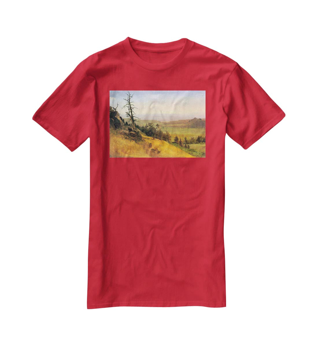 Wasatch Mountains Nebraska by Bierstadt T-Shirt - Canvas Art Rocks - 4