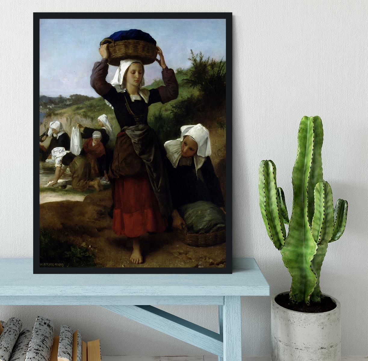 Washerwomen of Fouesnant By Bouguereau Framed Print - Canvas Art Rocks - 2