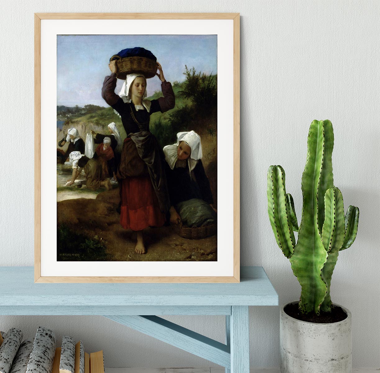 Washerwomen of Fouesnant By Bouguereau Framed Print - Canvas Art Rocks - 3