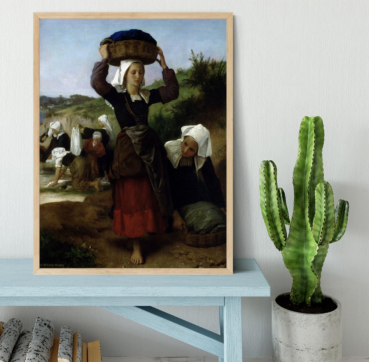 Washerwomen of Fouesnant By Bouguereau Framed Print - Canvas Art Rocks - 4