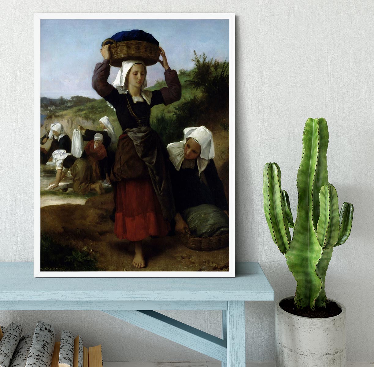 Washerwomen of Fouesnant By Bouguereau Framed Print - Canvas Art Rocks -6