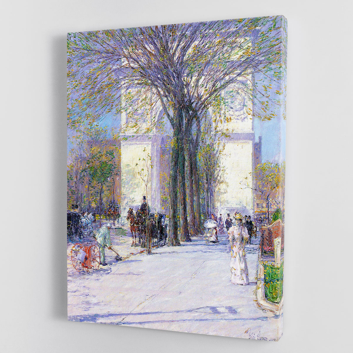 Washington triumphal arch in spring by Hassam Canvas Print or Poster - Canvas Art Rocks - 1