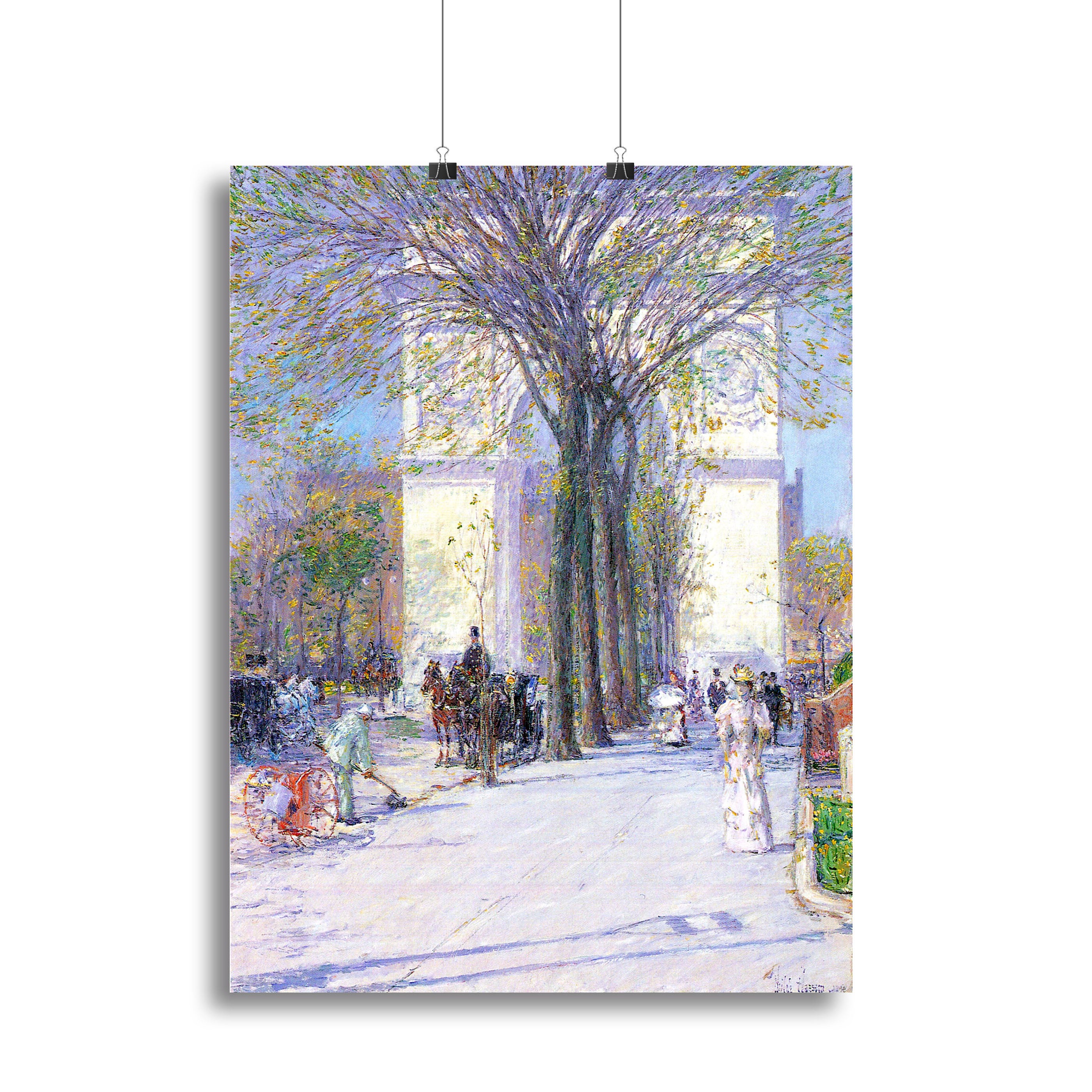 Washington triumphal arch in spring by Hassam Canvas Print or Poster - Canvas Art Rocks - 2