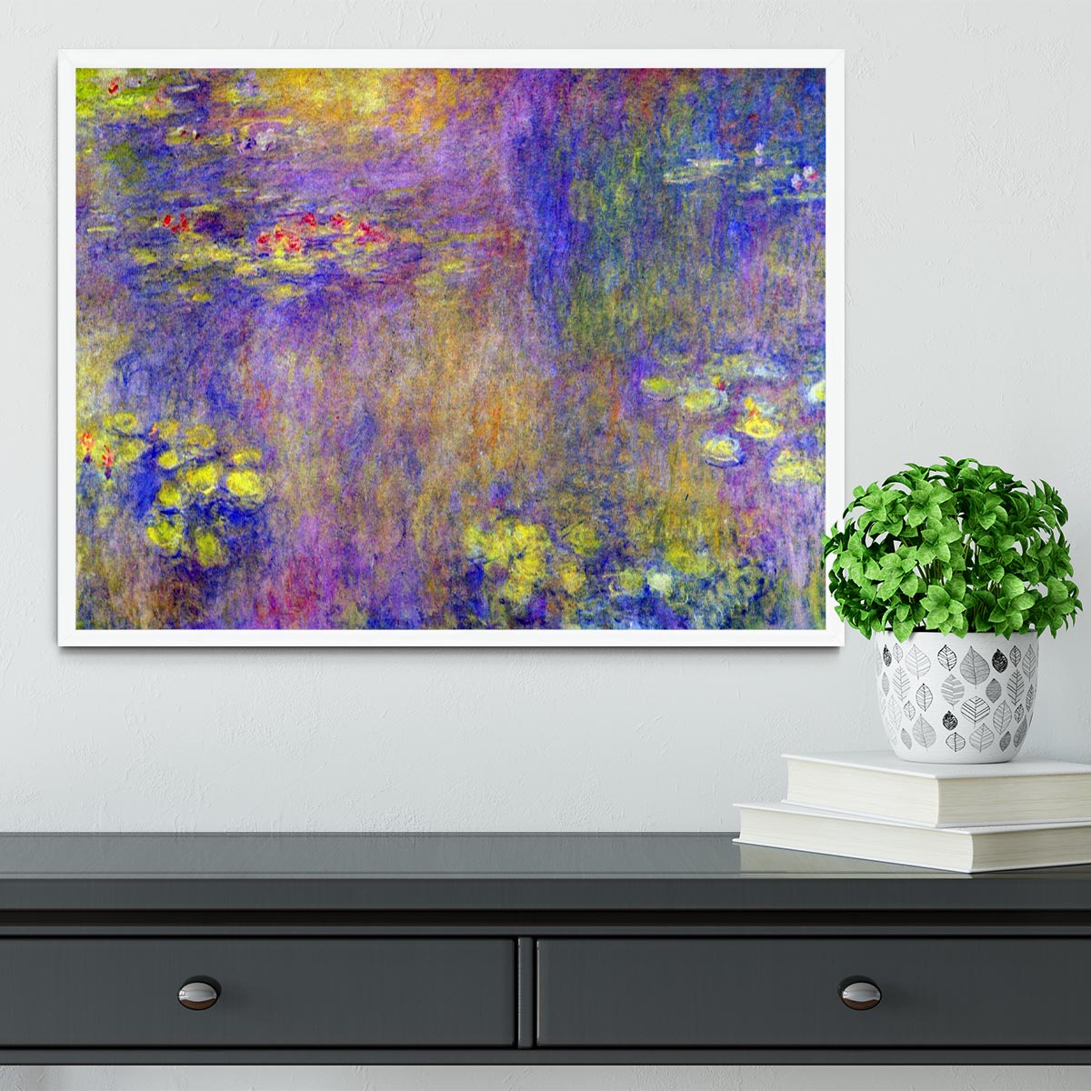Water Lilies Yellow nirvana by Monet Framed Print - Canvas Art Rocks -6