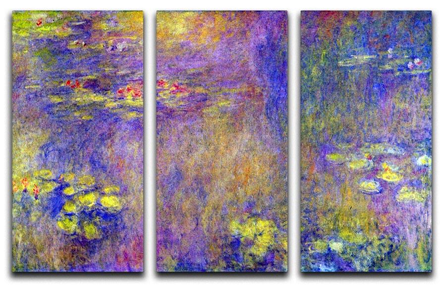 Water Lilies Yellow nirvana by Monet Split Panel Canvas Print - Canvas Art Rocks - 4