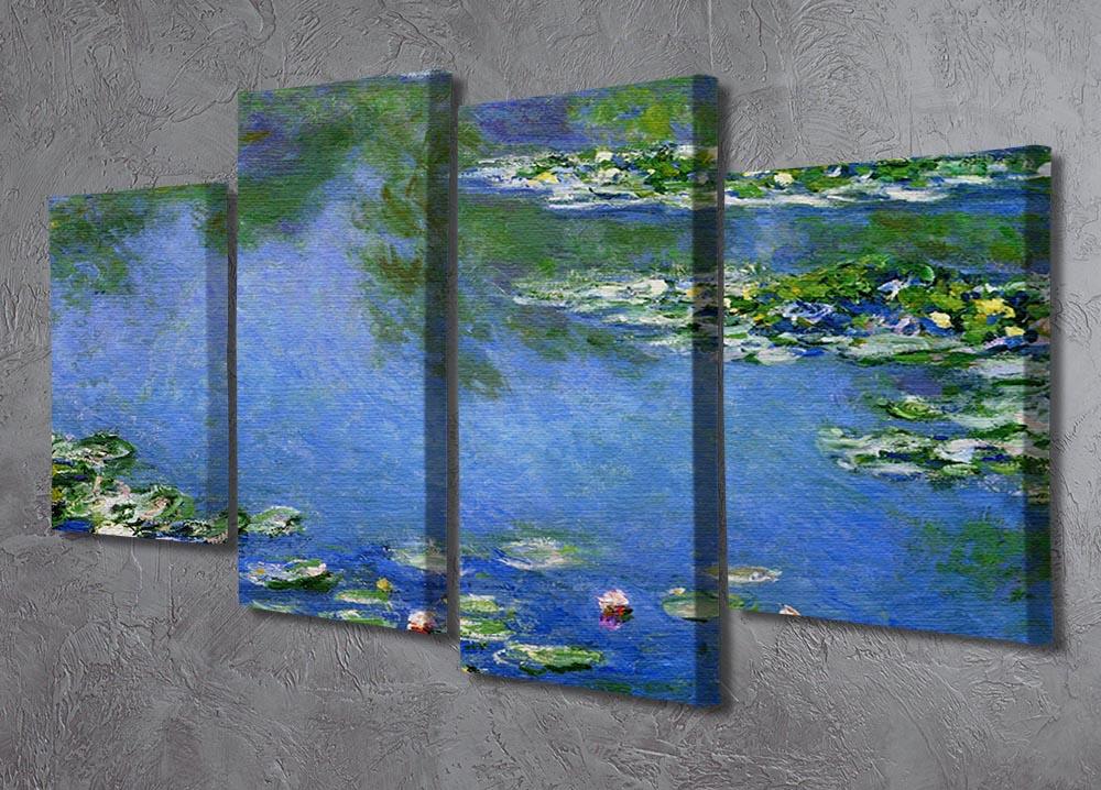 Water Lilies by Monet 4 Split Panel Canvas - Canvas Art Rocks - 2
