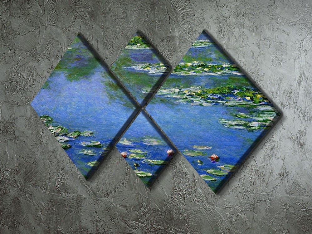 Water Lilies by Monet 4 Square Multi Panel Canvas - Canvas Art Rocks - 2