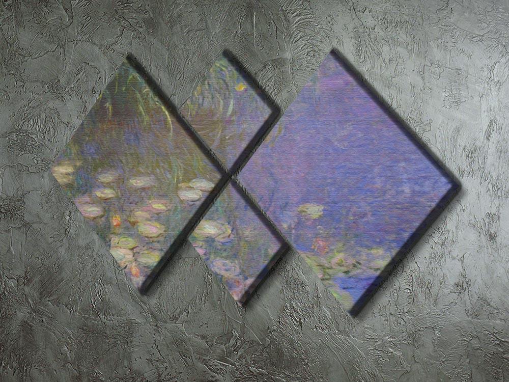 Water Lillies 13 by Monet 4 Square Multi Panel Canvas - Canvas Art Rocks - 2
