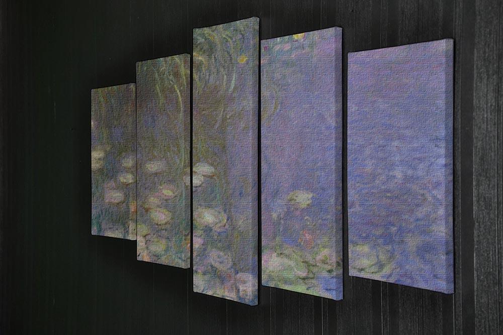 Water Lillies 13 by Monet 5 Split Panel Canvas - Canvas Art Rocks - 2
