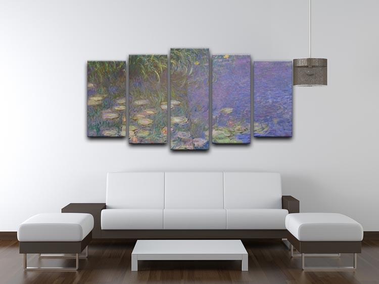 Water Lillies 13 by Monet 5 Split Panel Canvas - Canvas Art Rocks - 3