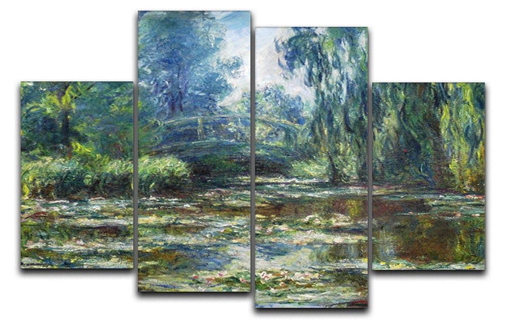 Water Lillies in Monets Garden by Monet 4 Split Panel Canvas  - Canvas Art Rocks - 1
