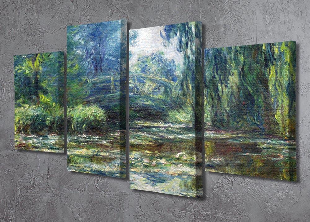 Water Lillies in Monets Garden by Monet 4 Split Panel Canvas - Canvas Art Rocks - 2