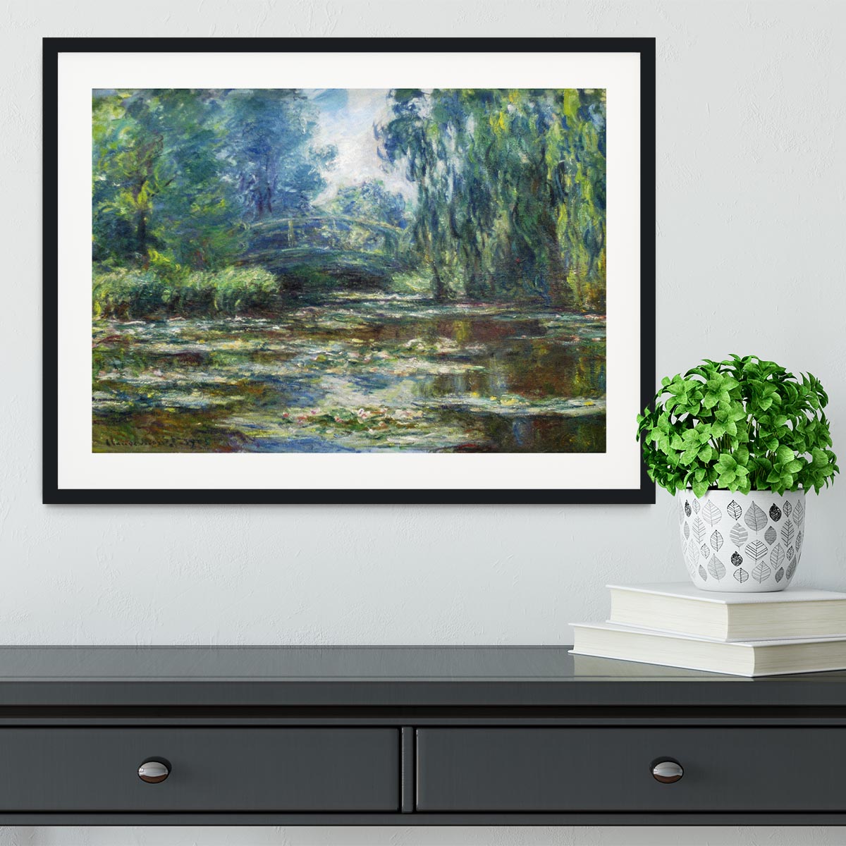 Water Lillies in Monets Garden by Monet Framed Print - Canvas Art Rocks - 1