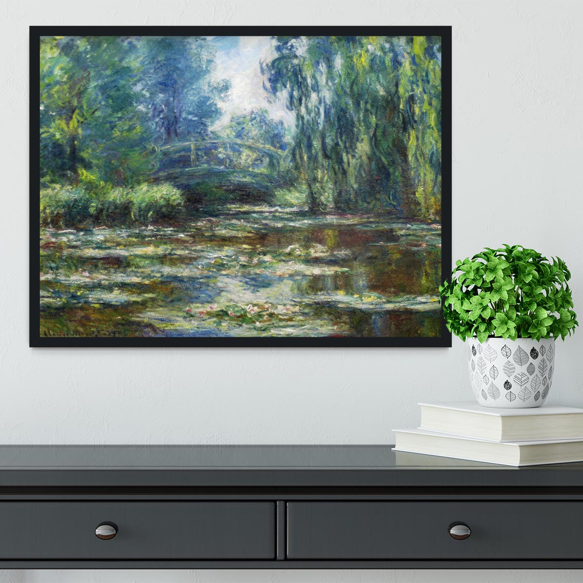 Water Lillies in Monets Garden by Monet Framed Print - Canvas Art Rocks - 2