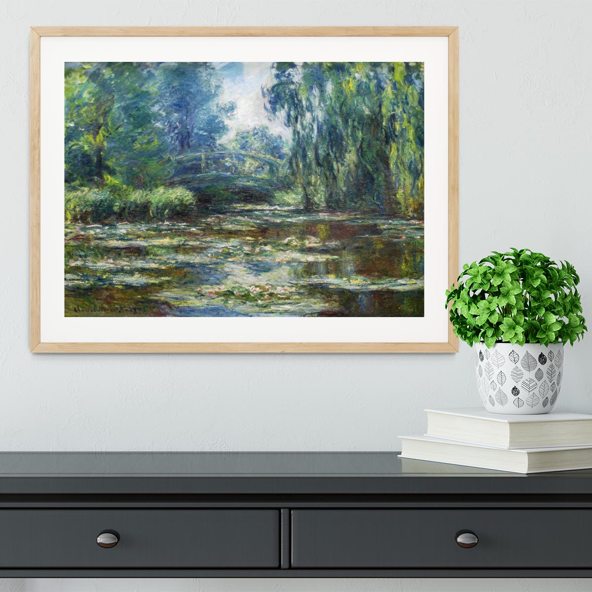 Water Lillies in Monets Garden by Monet Framed Print - Canvas Art Rocks - 3