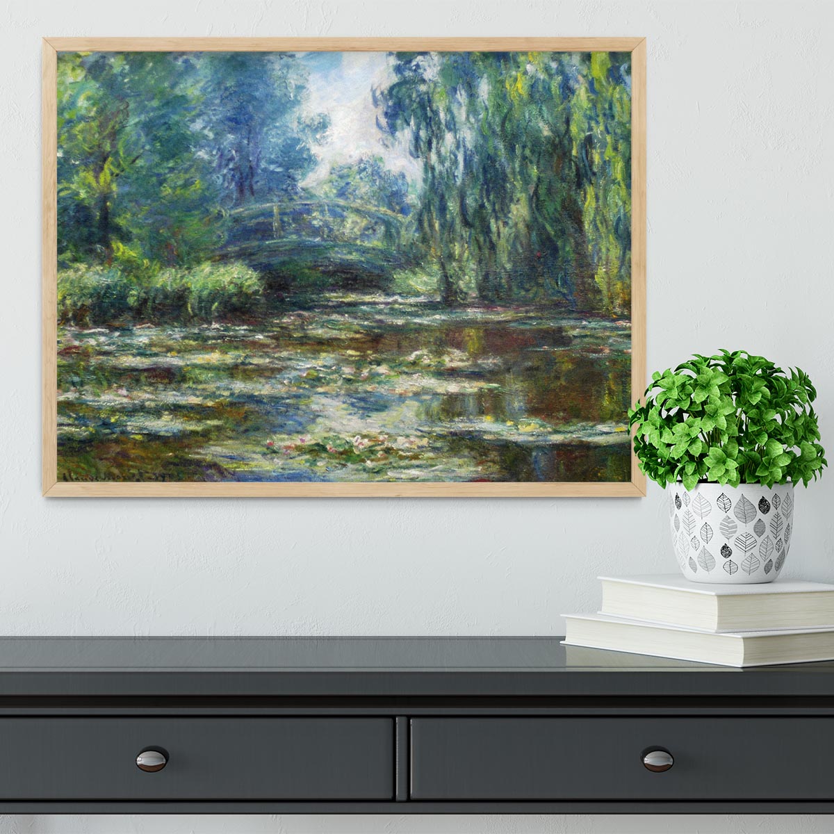Water Lillies in Monets Garden by Monet Framed Print - Canvas Art Rocks - 4