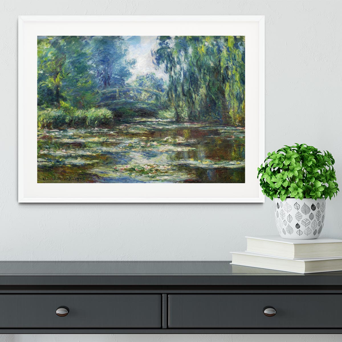 Water Lillies in Monets Garden by Monet Framed Print - Canvas Art Rocks - 5