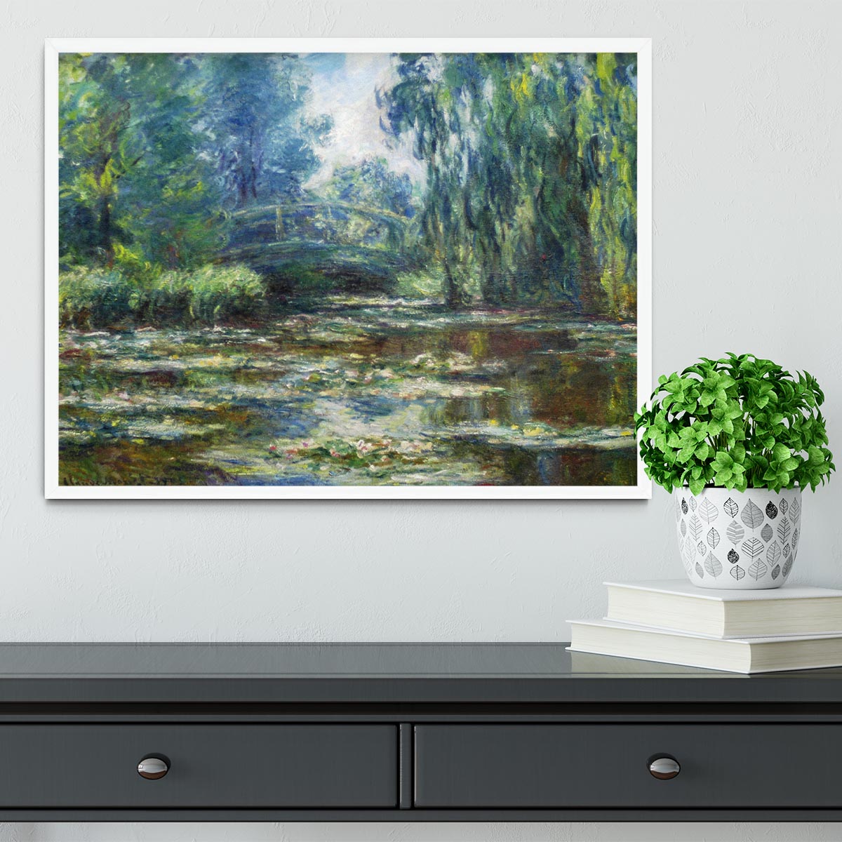 Water Lillies in Monets Garden by Monet Framed Print - Canvas Art Rocks -6