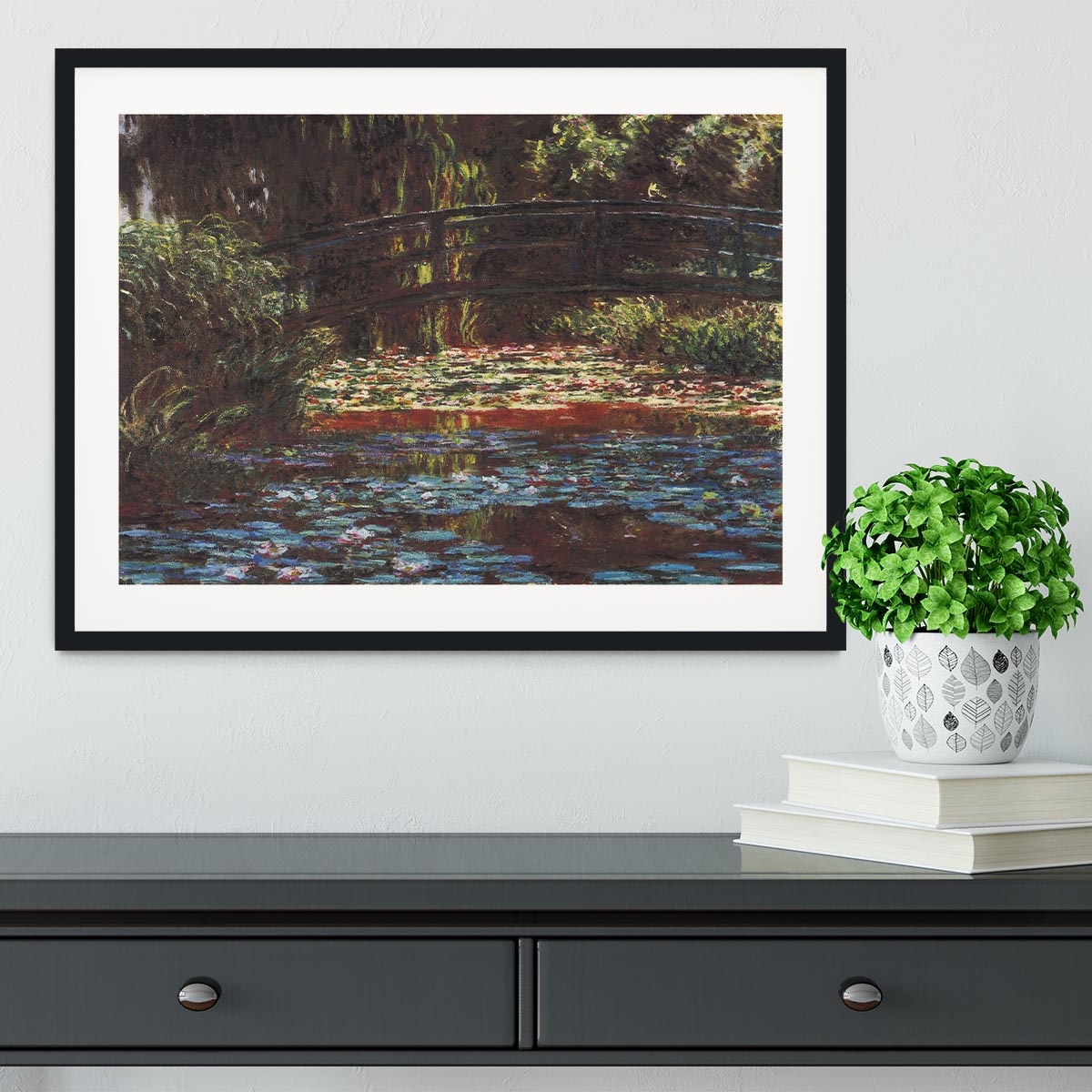 Water Lily Pond 1 by Monet Framed Print - Canvas Art Rocks - 1