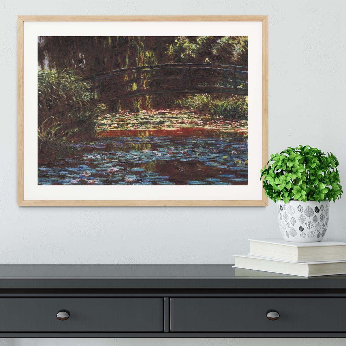 Water Lily Pond 1 by Monet Framed Print - Canvas Art Rocks - 3