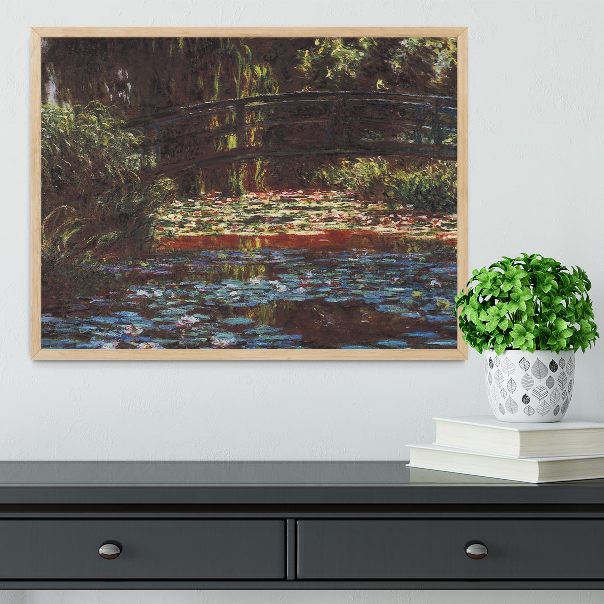 Water Lily Pond 1 by Monet Framed Print - Canvas Art Rocks - 4