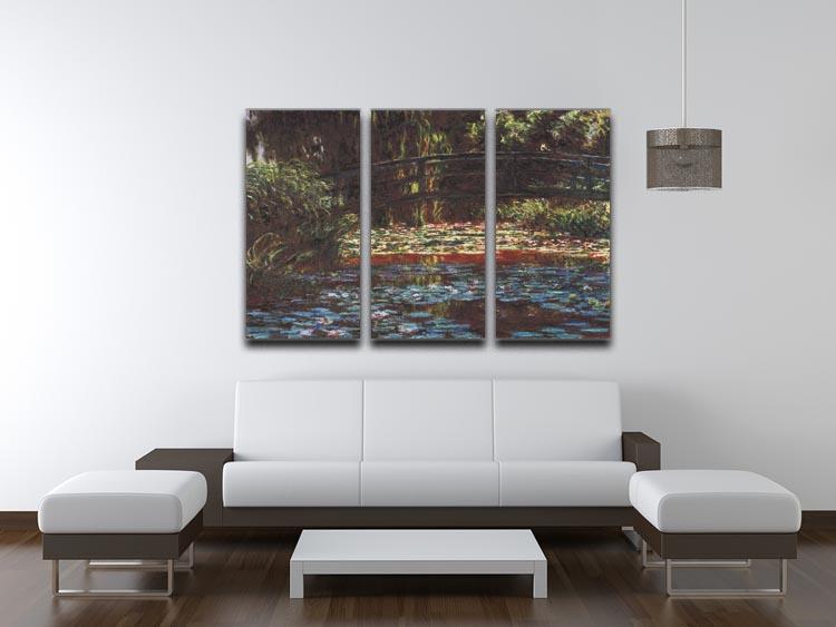 Water Lily Pond 1 by Monet Split Panel Canvas Print - Canvas Art Rocks - 4