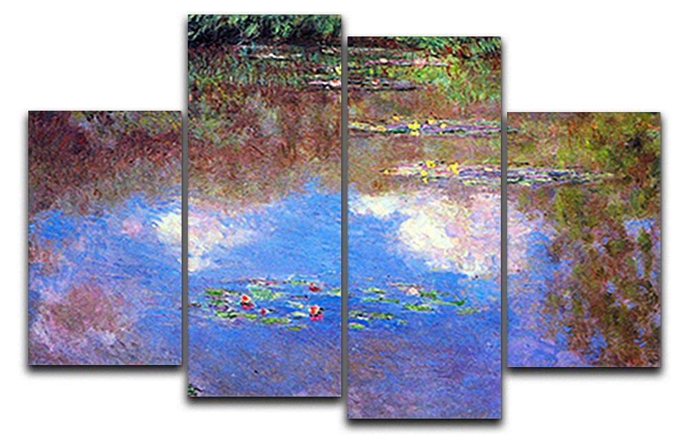 Water Lily Pond 4 by Monet 4 Split Panel Canvas  - Canvas Art Rocks - 1