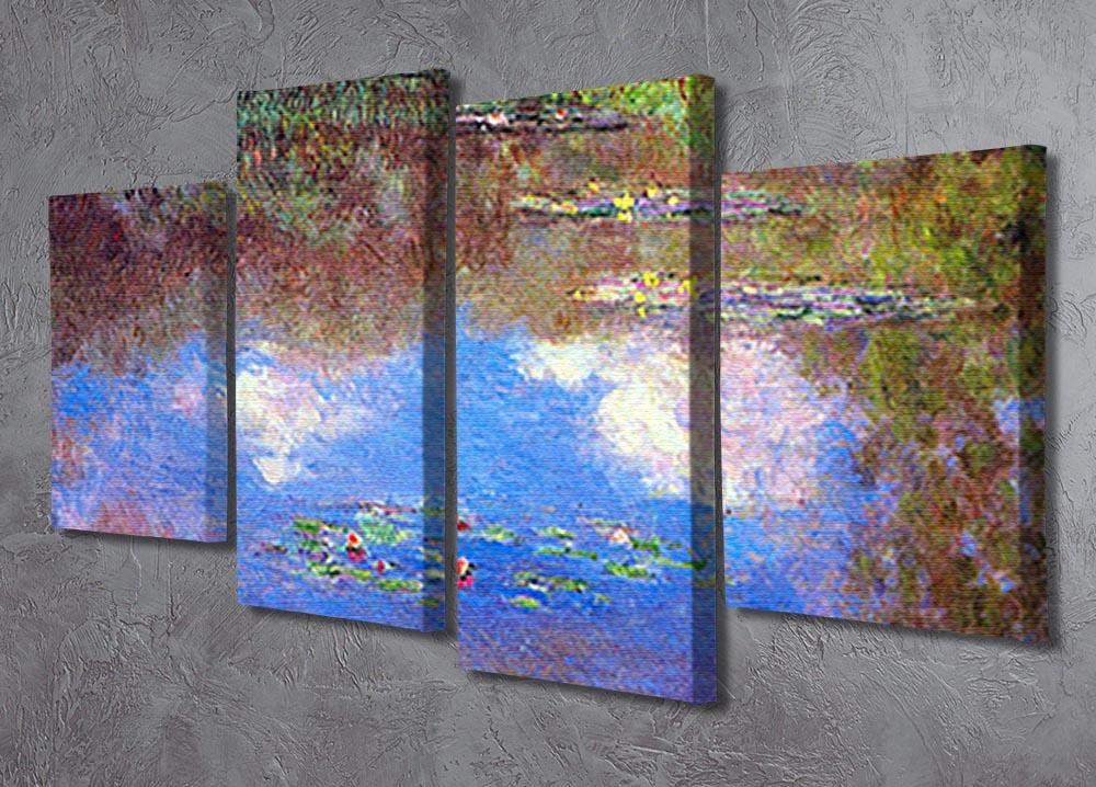Water Lily Pond 4 by Monet 4 Split Panel Canvas - Canvas Art Rocks - 2