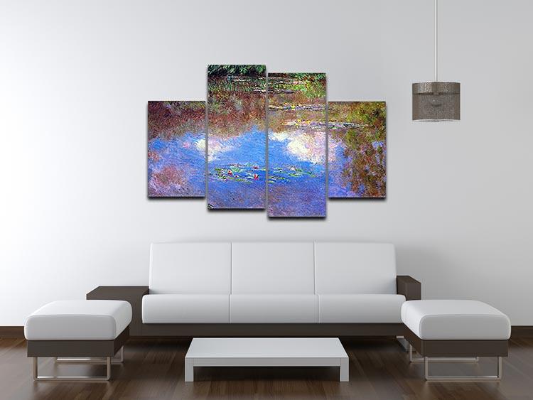 Water Lily Pond 4 by Monet 4 Split Panel Canvas - Canvas Art Rocks - 3