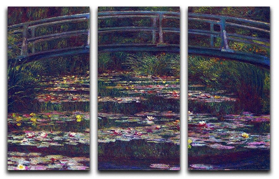 Water Lily Pond 5 by Monet Split Panel Canvas Print - Canvas Art Rocks - 4