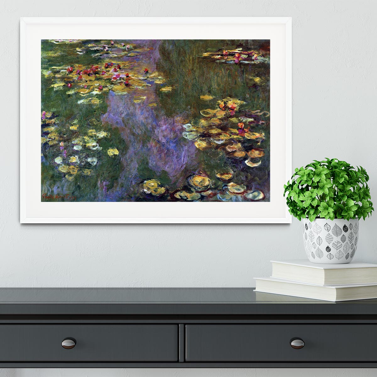 Water Lily Pond Giverny by Monet Framed Print - Canvas Art Rocks - 5