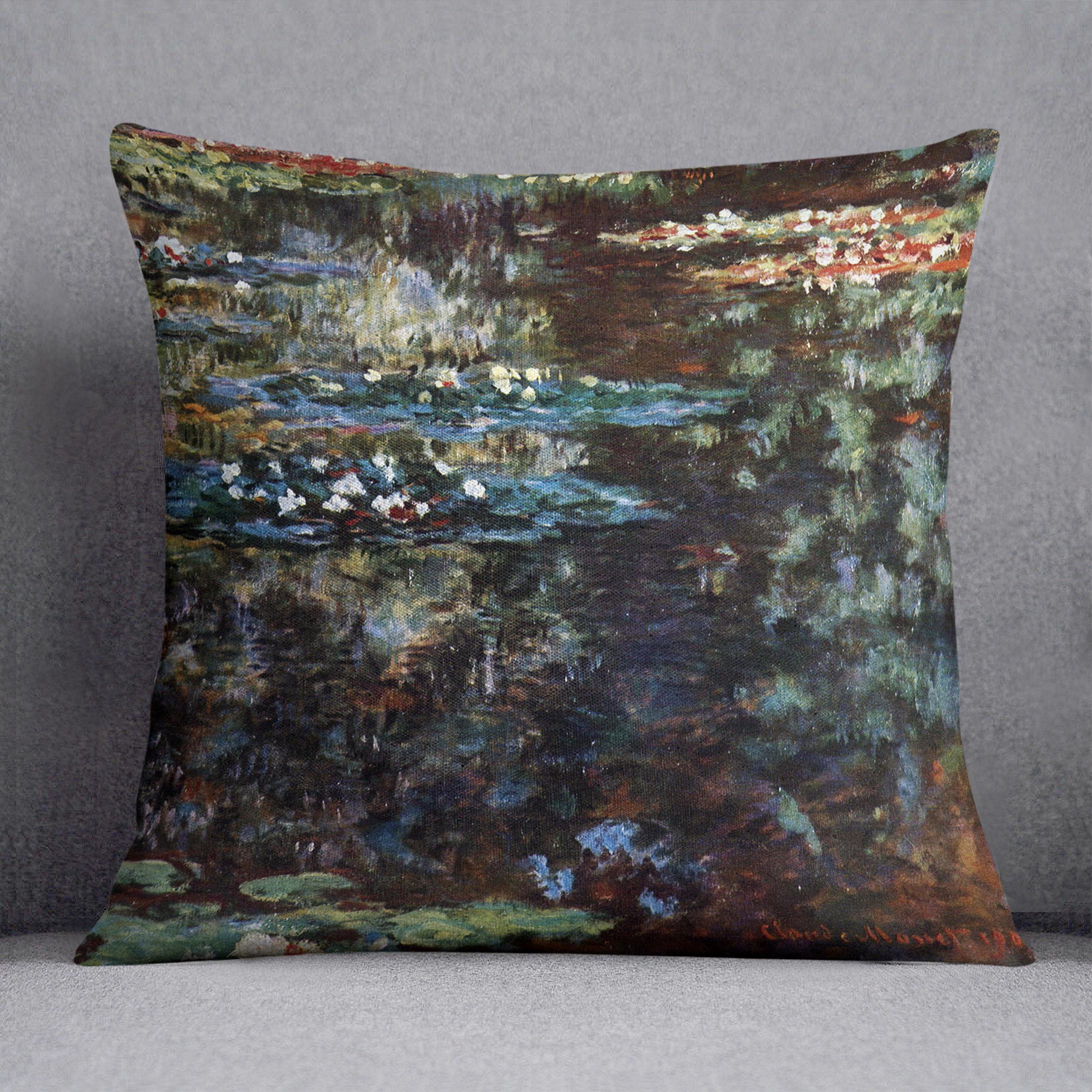 Water garden at Giverny by Monet Cushion