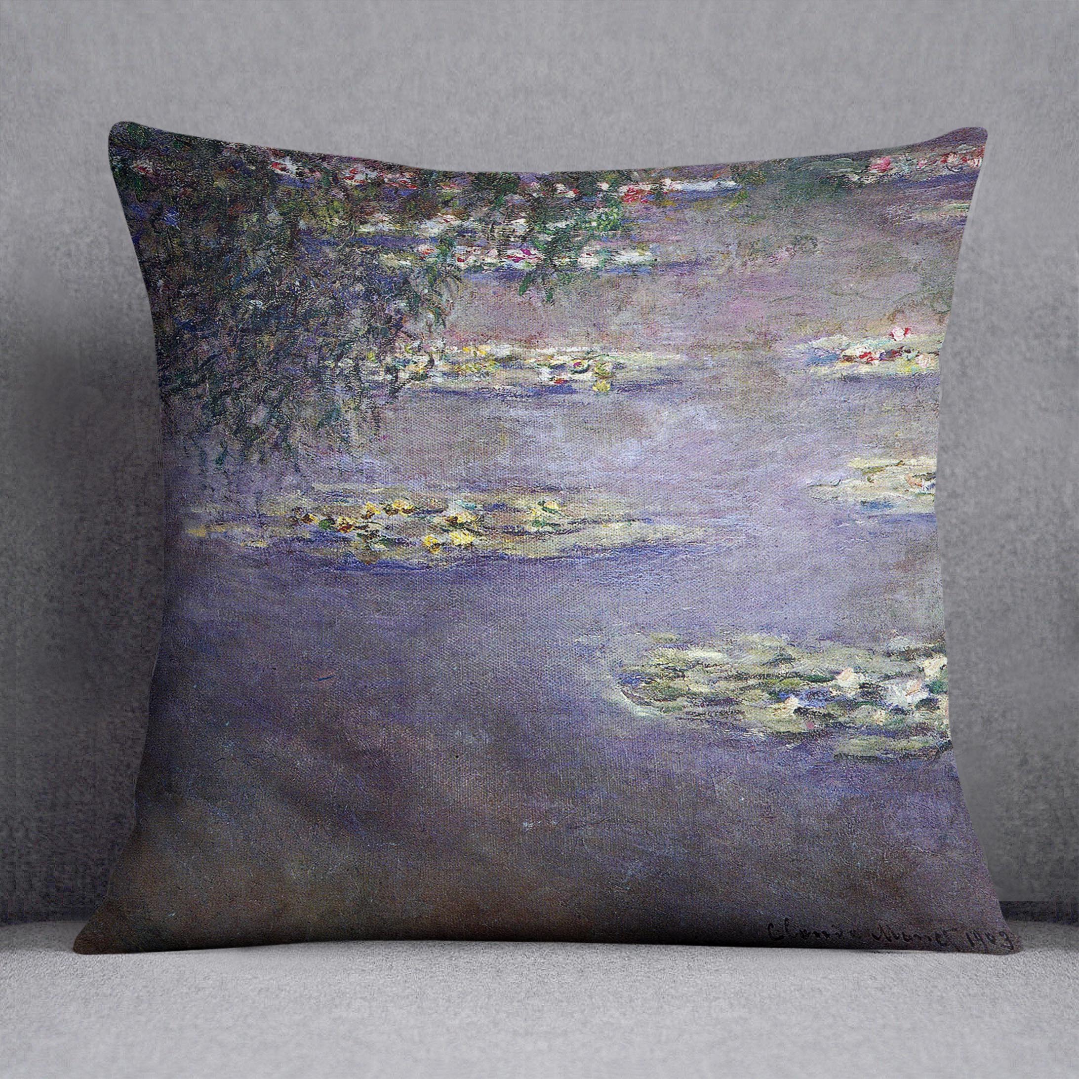 Water lilies water landscape 1 by Monet Cushion