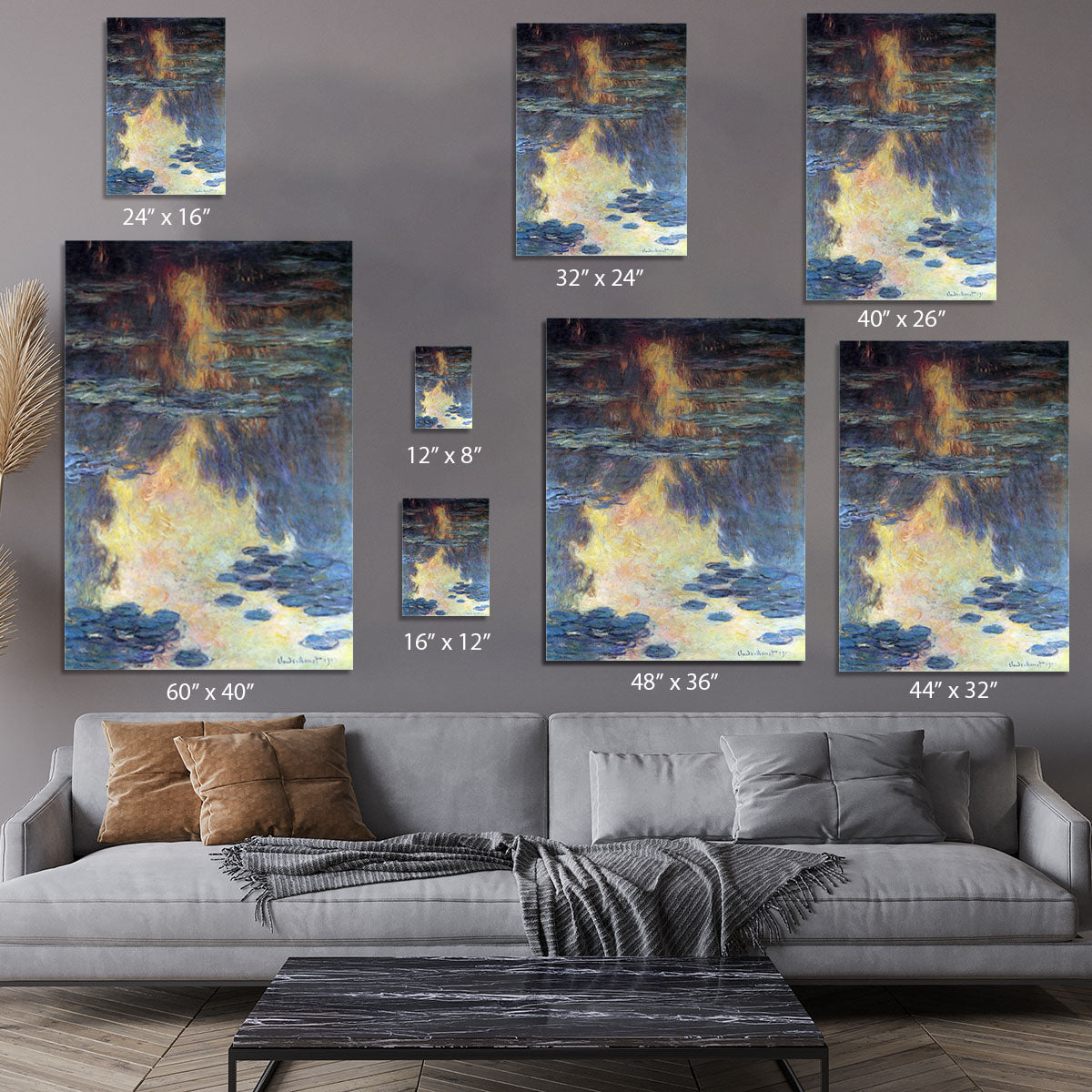 Water lilies water landscape 2 by Monet Canvas Print or Poster - Canvas Art Rocks - 7
