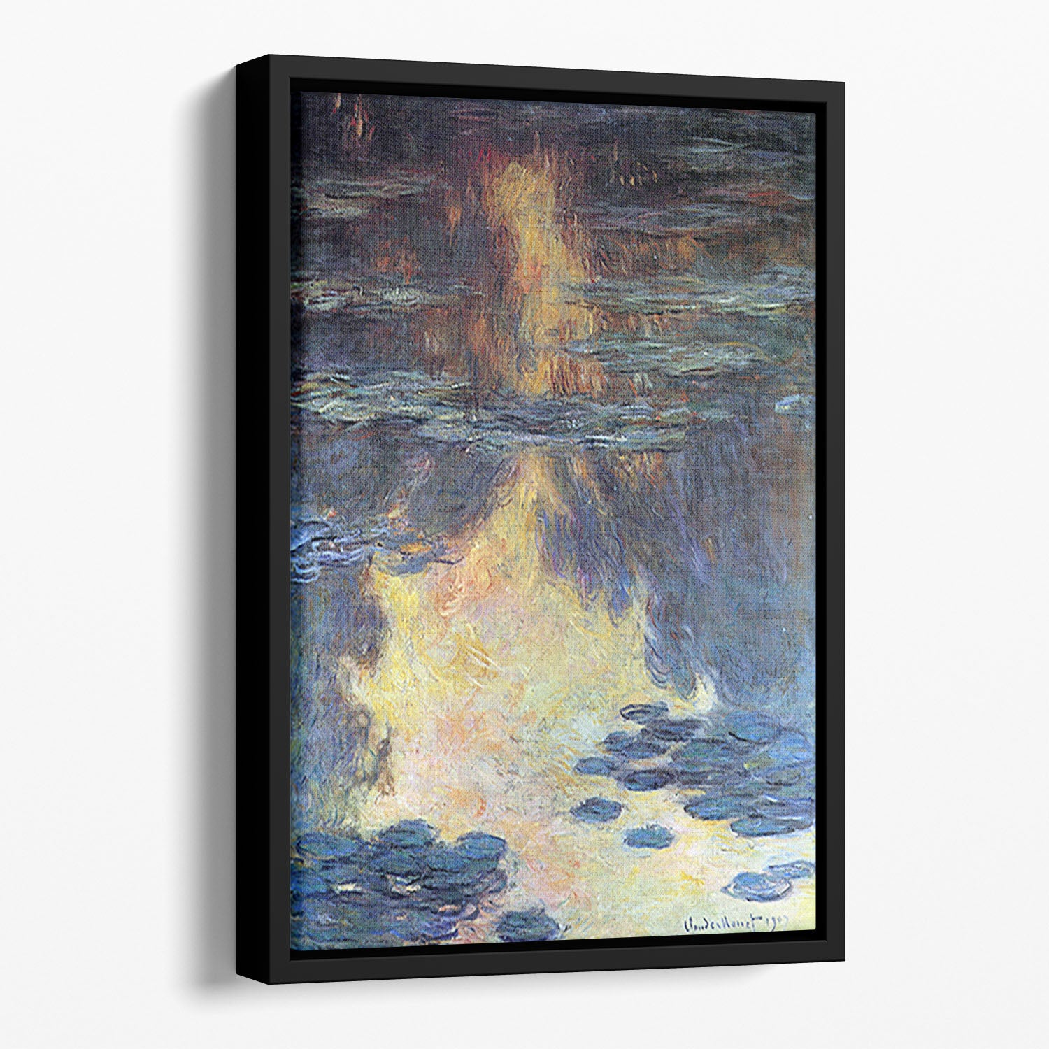 Water lilies water landscape 2 by Monet Floating Framed Canvas