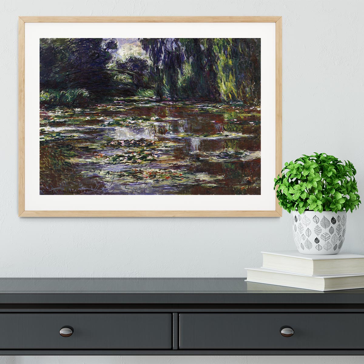 Water lilies water landscape 3 by Monet Framed Print - Canvas Art Rocks - 3
