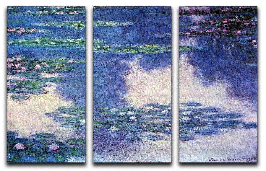 Water lilies water landscape 4 by Monet Split Panel Canvas Print - Canvas Art Rocks - 4